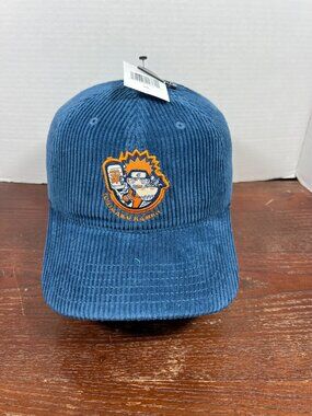 Naruto Shippuden Ichiraku Ramen Corduroy Adjustable Hat Blue Embroidered Design